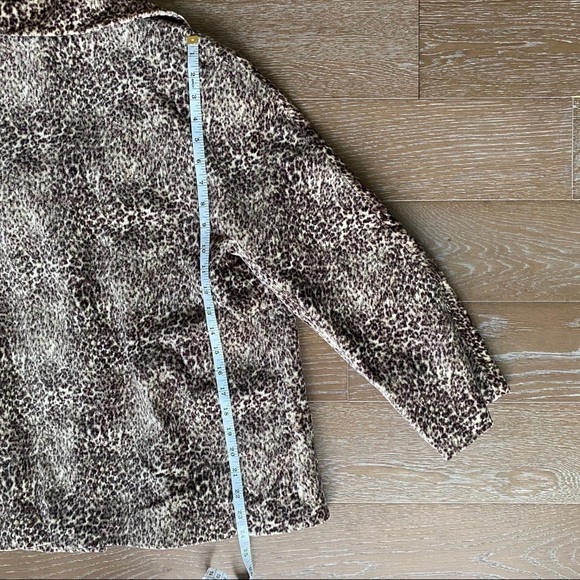 Talbots Leopard Print Velvet Blazer | Brown | 12 - Picture 5 of 6